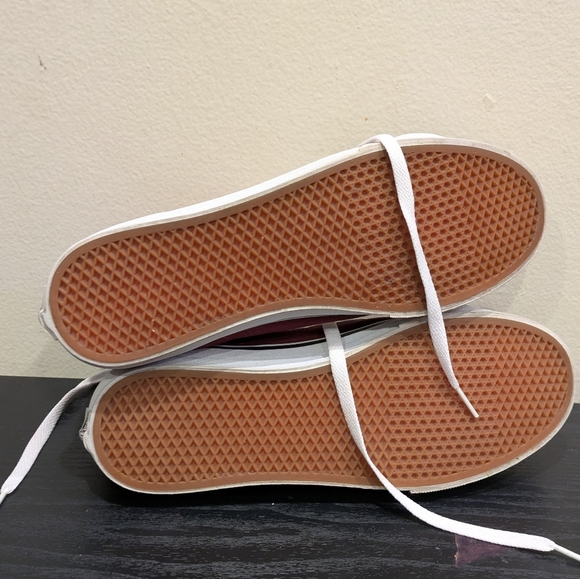 Vans Men's Burgundy and White High-Top Sneakers Size 7.5 men 9.0 Women - Picture 7 of 7